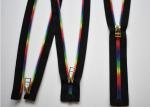 Plastic Type Sewing Notions Zippers , rainbow teeth multi colored zipperr for
