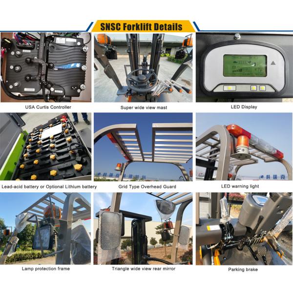 Full AC Motor System 3ton Electric Forklift with Triplex Mast Price