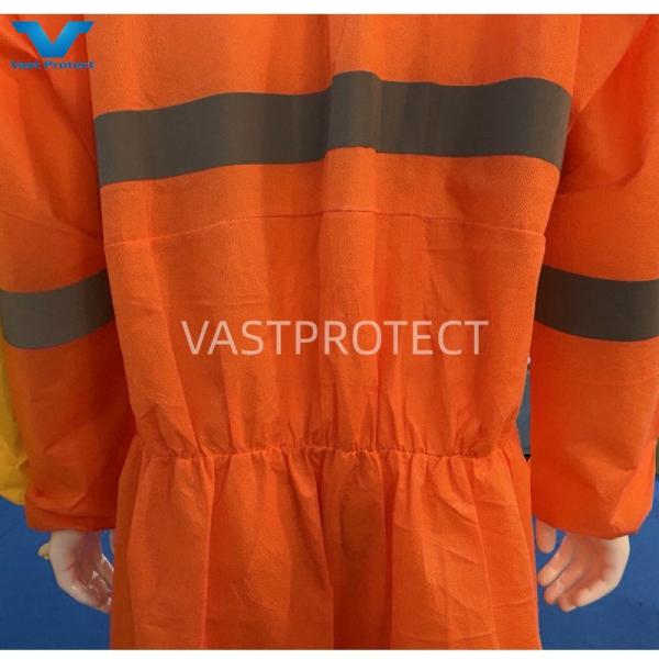 Customized Factory SMS 50GSM Protective Coveralls Orange Disposable Suit