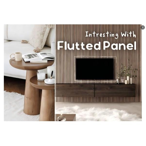 Modern Waterproof Soundproof Fireproof WPC PVC Fluted Wall Cladding Interior Wall Panel for Household Hotels Villas Halls