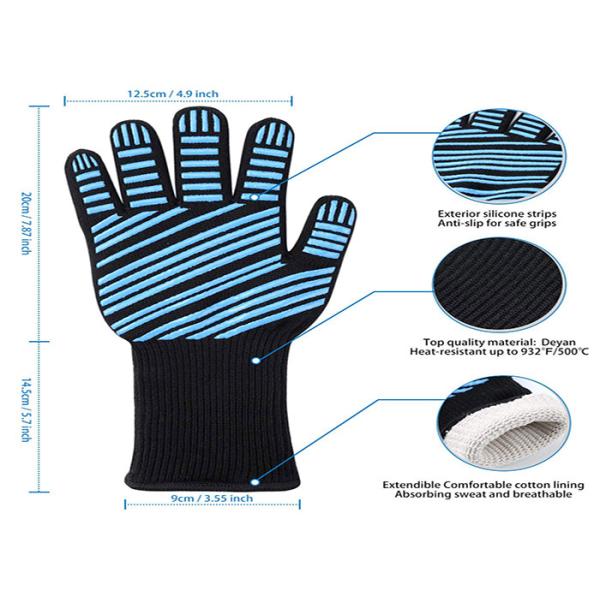 Ultra Long Wrist Food Safe Heat Resistant Gloves EN388 Certification