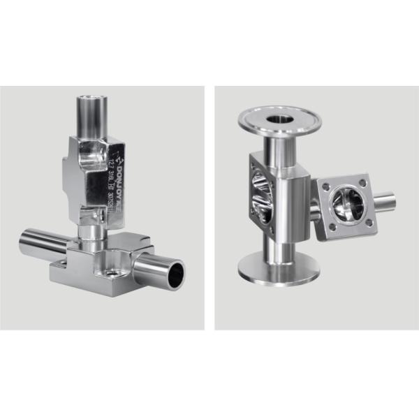 316L Mini Type 3 way Sanitary Diaphragm Valve L type with tri clamp End