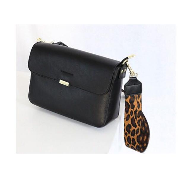 Fashion retro joker soft PU leather shoulder aslant cross bag leopard-print wide shoulder strap small crossbody bags
