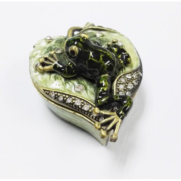 Frog jewelry trinket box metal jewelry box crystal jewellery box