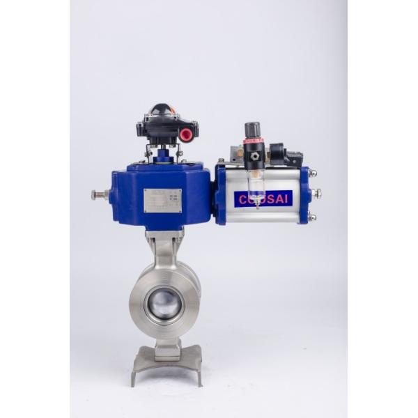 Double Acting Pneumatic Actuator Segment Ball Valve for Beverage Food Manufacturing