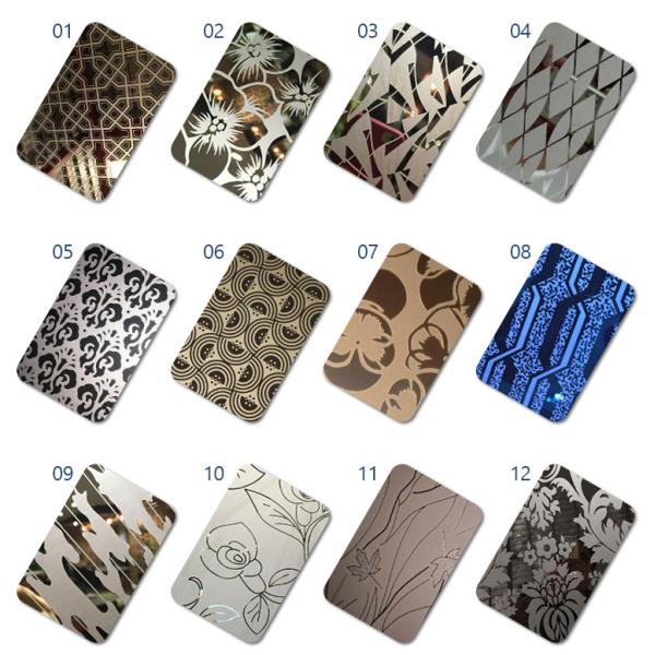 Mirror Etched Decorative Stainless Steel Sheet Gold Wall Cladding Sheet