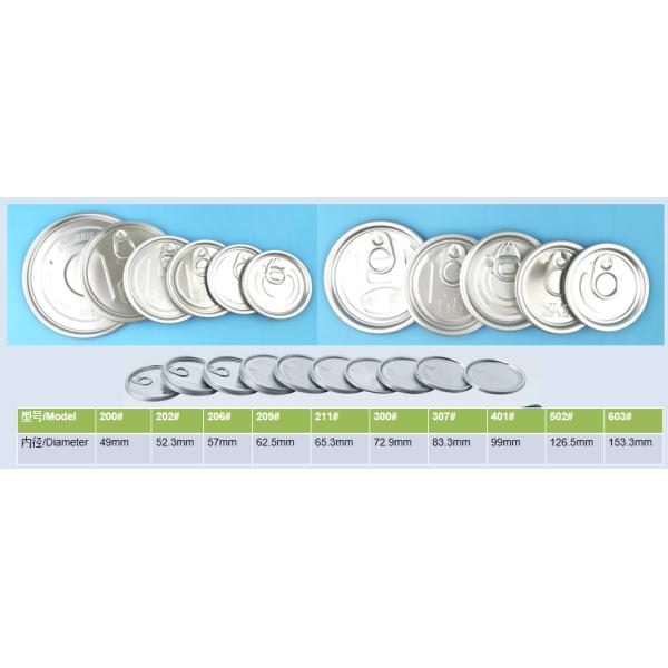 206 Full Open Aluminum EOE 0.245mm Easy Open Can Lids