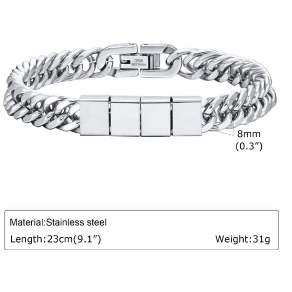 Stocked 19cm and 23 cm Black Stainless Steel Bracelet Men's bracelets with fast shipment