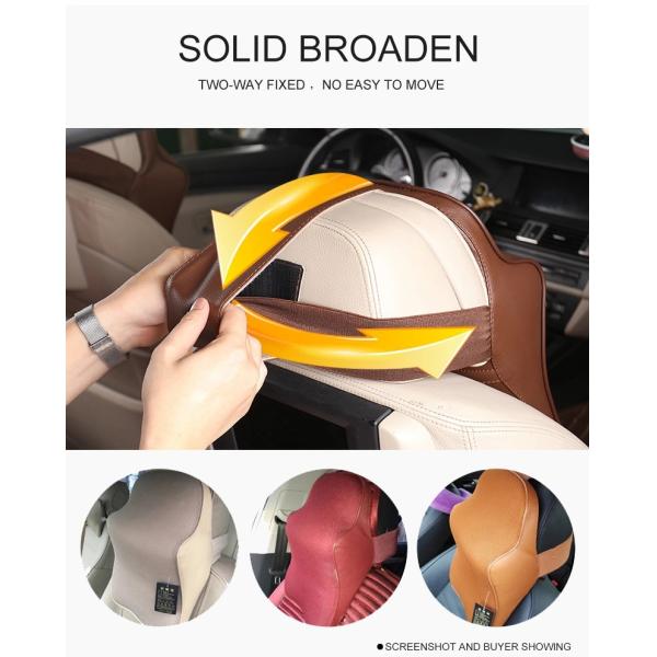 Memory Foam Car Neck Pillow - Neck Support Headrest Pillow - Lumbar Support for Car Two-in-One Back Seat Cushion