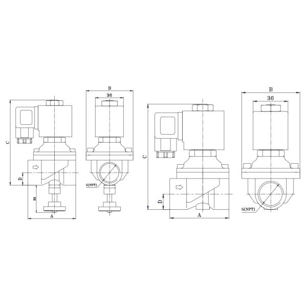 1'' Brass Solenoid Valve For LPG Natural Gas Coal Gas 24V DC 220V AC