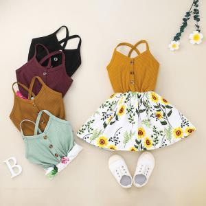 Quality Printing Fashion Suspender Children'S Dress Clothing Sleeveless wholesale