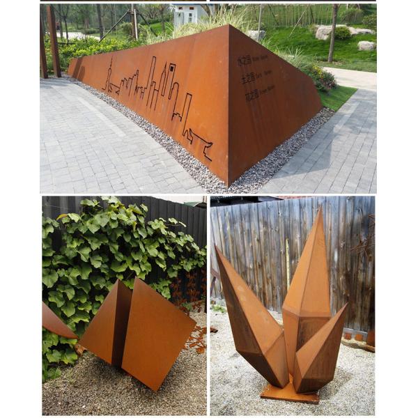 Top Corten Steel Outdoor Abstract Home Decor Sculpture With Stainless Steel