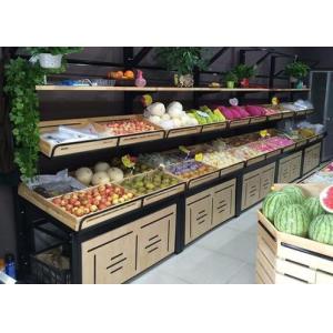 Quality Metal Wooden Fruit And Vegetable Display Rack wholesale