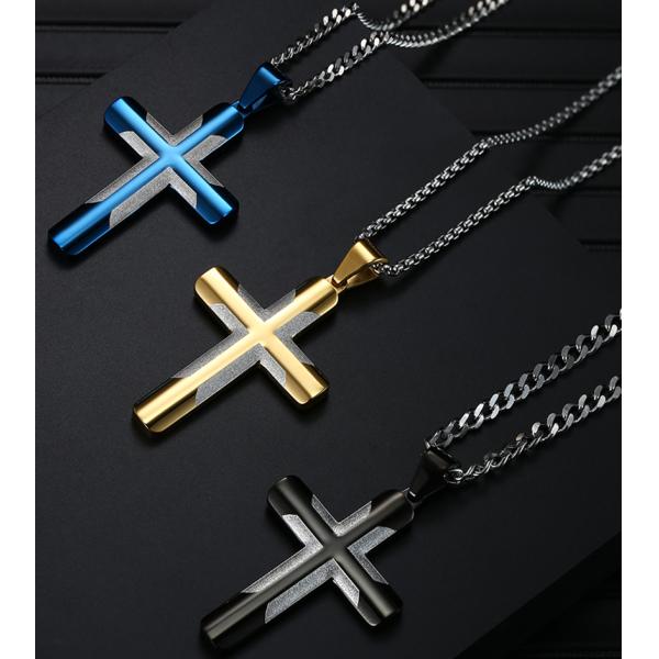 Provide Mould Making Fashion Cross Pendant Gold and Titanium Prayer Choker for Men Stainless Steel Necklaces
