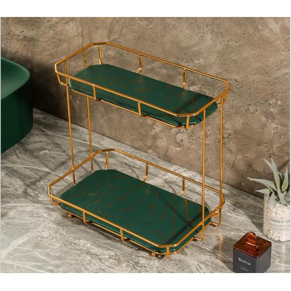 Waterproof Metal H30CM 2 Tier Bathroom Counter Shelf