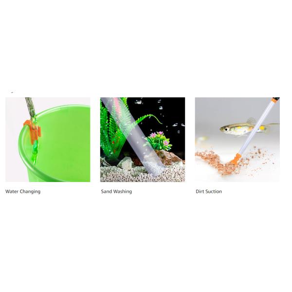 Quick Fish Tank Water Changer With Air Pressing Button Sand Aquarium Siphon Vacuum Gravel Cleaner