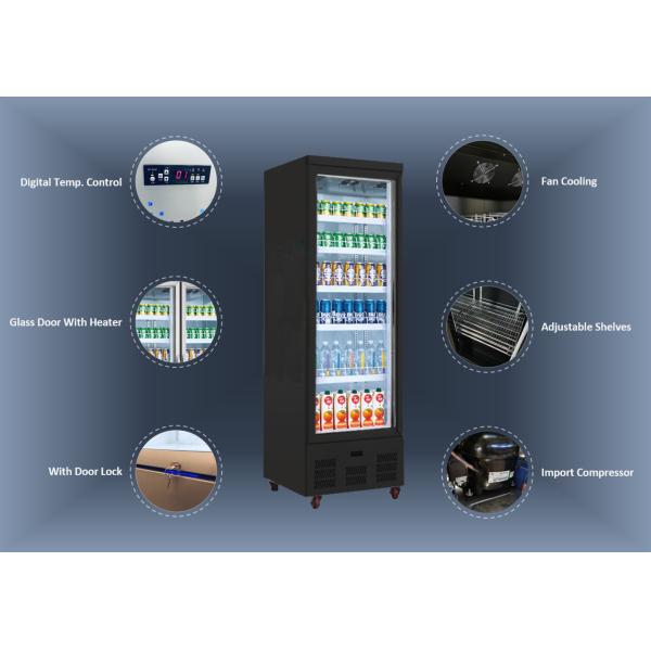 Supermarket 460L Beverage Upright Glass Door Freezer