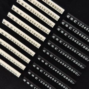 Quality 5 X 3 Mm Black White Mini Price Tag Cube with Currency Symbol for Jewellery Display wholesale
