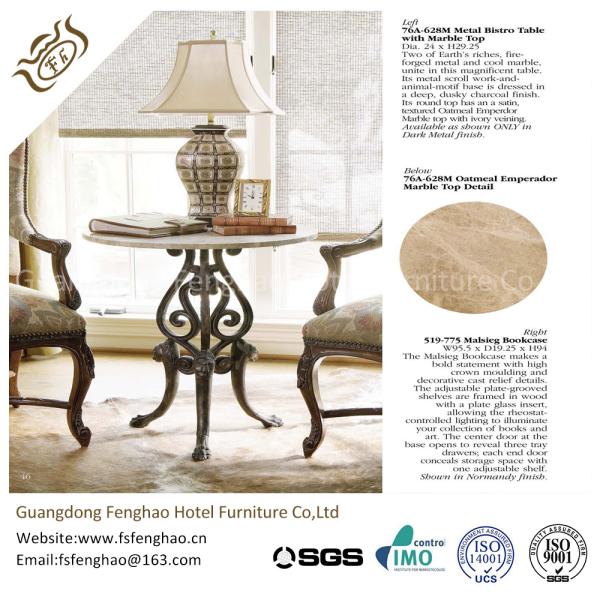 Black Bronze Coffee Table Antique Style , Oversized / Large Round End Table