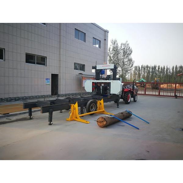MJ1000D horizontal diesel log portable band sawmill for log with mobile trailer