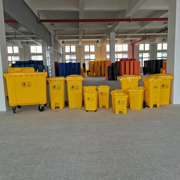 Large Bio Medical Waste Pedal Bins Yellow, Garbage Can, 30L 660L Plastic Medical Waste Trash Cans for Hospital Clinic