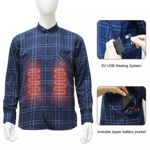 Sheerfond Heated Long Sleeve Shirt , Flannel Heated Thermal Underwear Odm