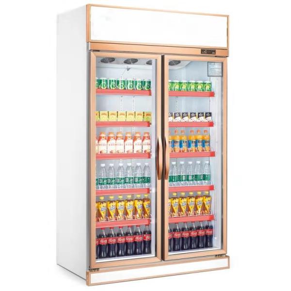 Commercial Upright Glass Door Front Refrigerated Display Freezer Case Glass 2 Door Mobile Display Showcase for Supermarket
