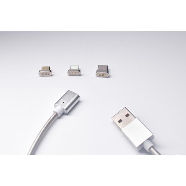 Type c iPhone lighting micro usb Magnet adsorption braid USB cable