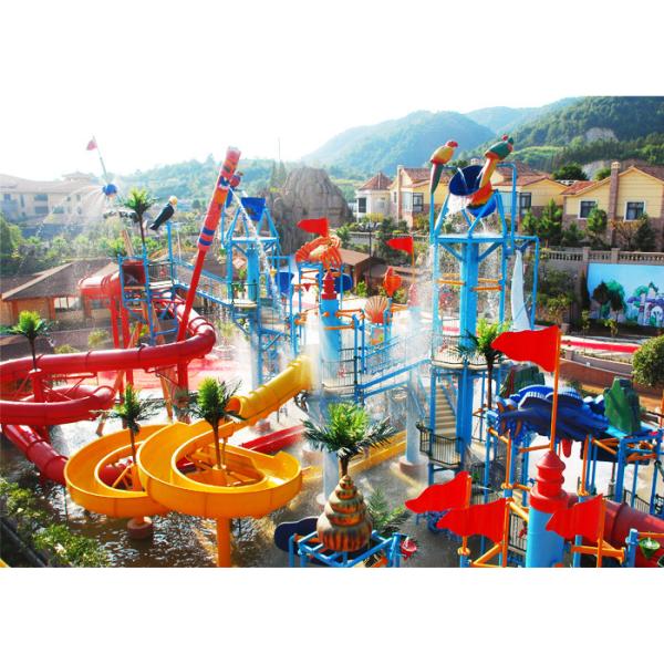 Theme Park Aquatic Playground Equipment Outdoor Fiberglass Material