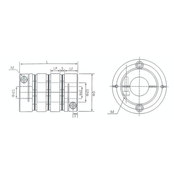 Three Diaphragm Shaft Coupling Speed High Torque Safety