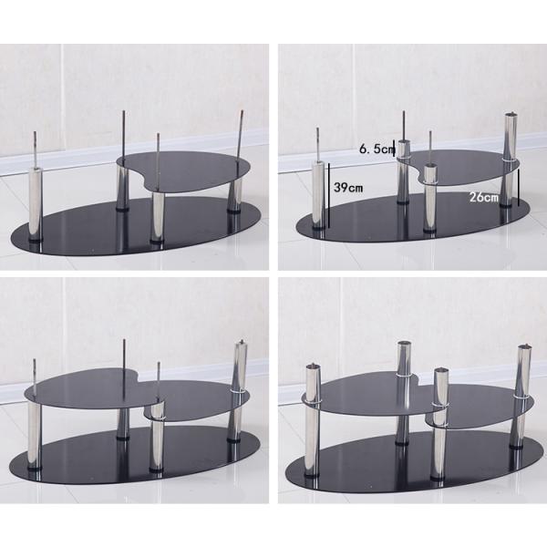 Luxury Modern Coffee Table , Multifunctional Round Glass Center Table
