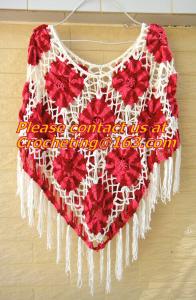 Quality Fringe Crochet Shawl Wrap Poncho Women Pashmina Fur Designer Handmade Crocheted Multiwear wholesale