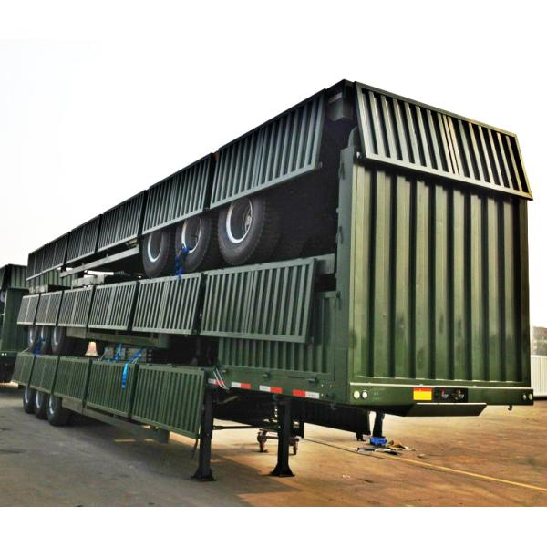 50 Tons 3 Axles Side Wall Semi Trailer , Utility Heavy Duty Cargo Semi Trailer