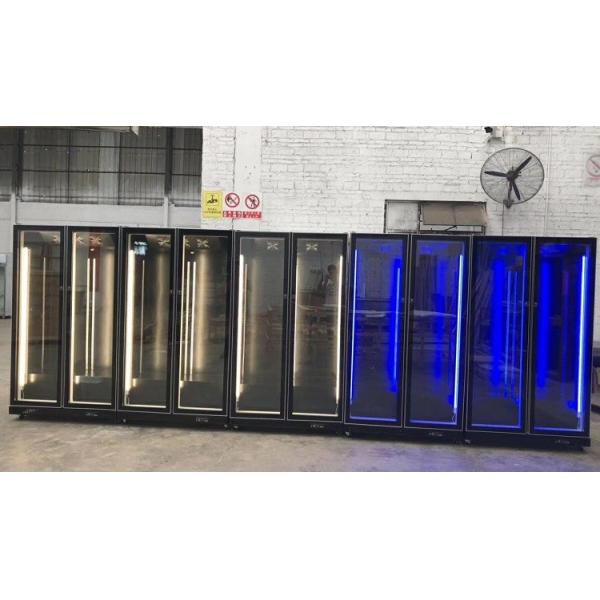 Beer Bar Chiller Black Glass Door Refrigerator Upright Glass Bottle Beverage Cooler