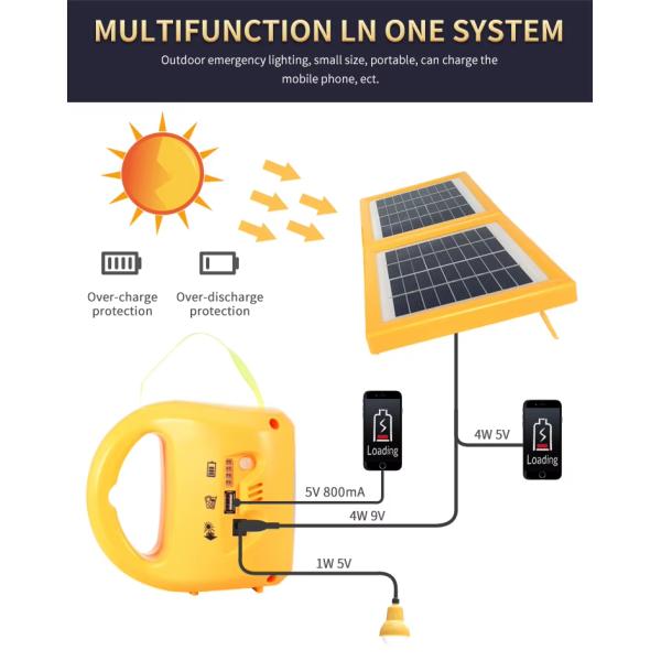 Solar Lighting With Led Bulb Portable Solar Power System Emergency LED With Charger Solar Light