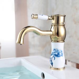 China Retro Vessel Sink Faucets Golden Commercial Kitchen Faucets Classical Style on sale