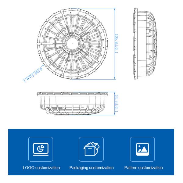 HADYFAN Jacket Cooling Fan With Brushless Motor Standard Outer Diameter 106mm