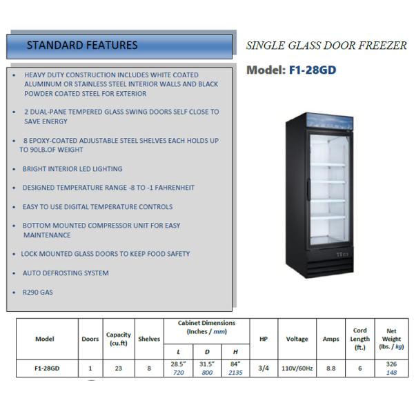 41.3 Cu.Ft Upright Glass Door Chiller