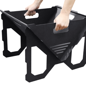 20 inch Outdoor Portable Firepit with BBQ Tray Detachable Wood-Burning Fire Pit Log Stove Fireplace