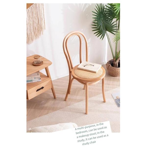 Restaurant Wood And Rattan Dining Chairs ODM Natural Wood Dining Chairs