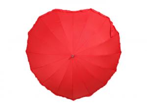 China Red Heart Shaped Love Creative Umbrella Manual Control For Wedding Valentine on sale