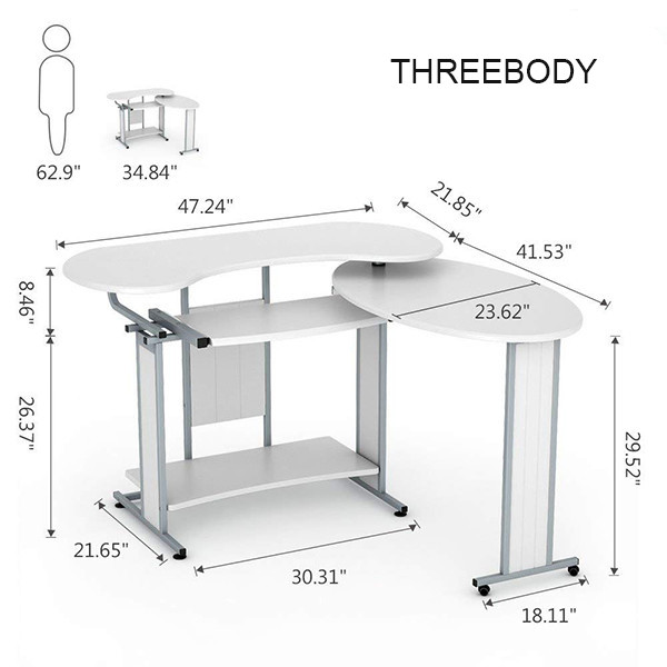 L Shaped Modern Home Office Desk , Simple Small Desktop Computer Desk