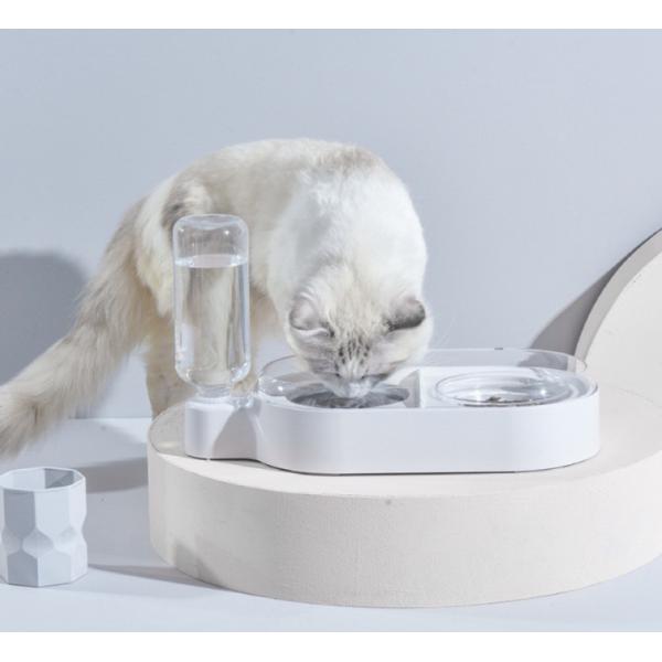 Ceramic Pet Feeder Bowls Set 15 Degree Tilted Platform For Water Food