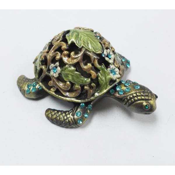 Turtle Custom exquisite turtle shape pewter animal trinket jewelry box