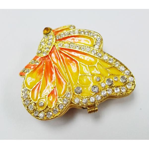 New style hot sale gift trinket boxes enamel jewelry box butterfly jewerly box