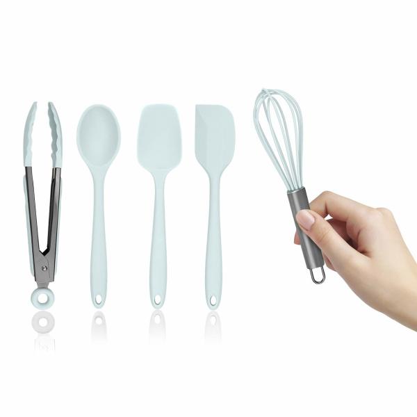 Silicone Baking Utensils Set 5Pcs Silicone Spatula Set Non-Stick Durable Silicone Cookware Cooking Kitchen Tools Set