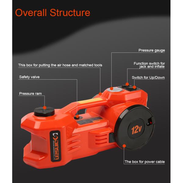 Portable Dc12v Tyre Inflating 2 In 1 Function Electric Hydraulic Car Jacks