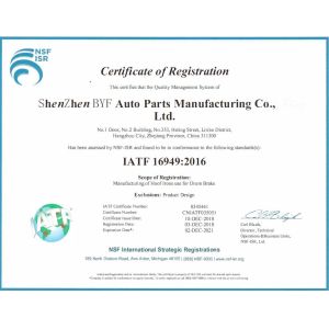 Shenzhen BYF International Limited Certifications