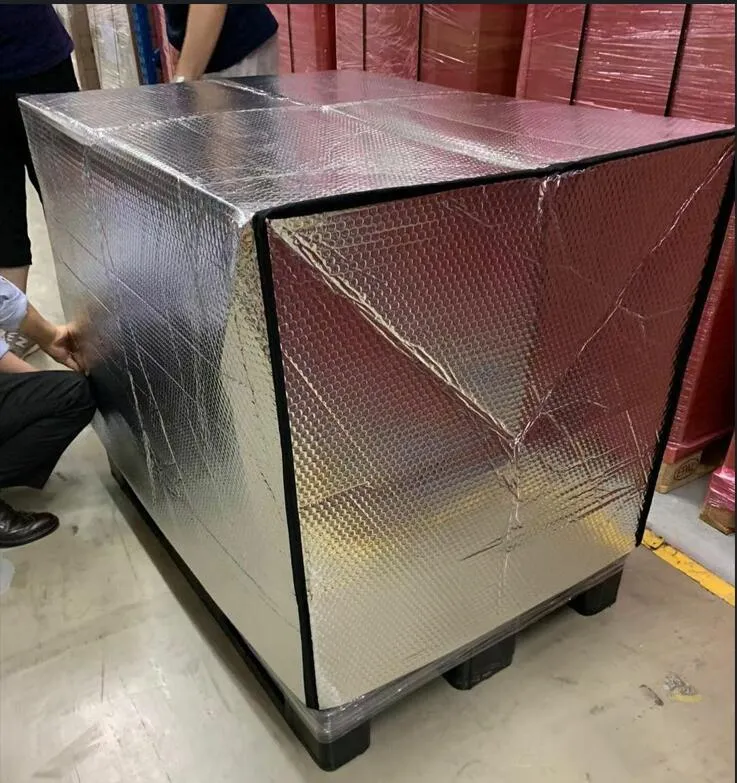 Food and Beverages Transportation Aluminum Foil Bubble Insulated Bag Thermal Pallet Cover Package of Cooler Chain for Shipping Chocolates and Perishable Goods
