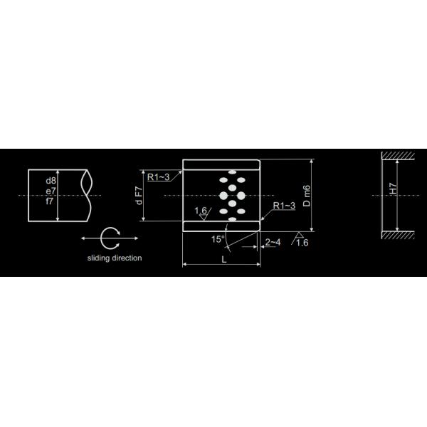 standard dimensions for cylinder plain bearing